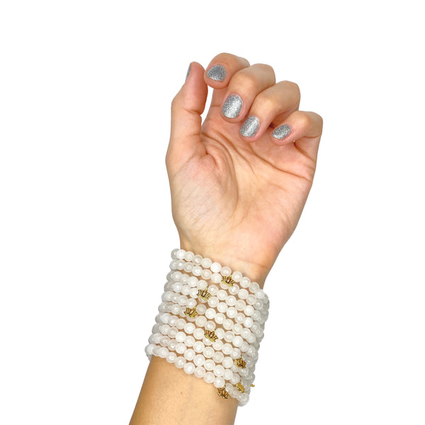 Consciously Handmade White Jade Bracelet 6mm