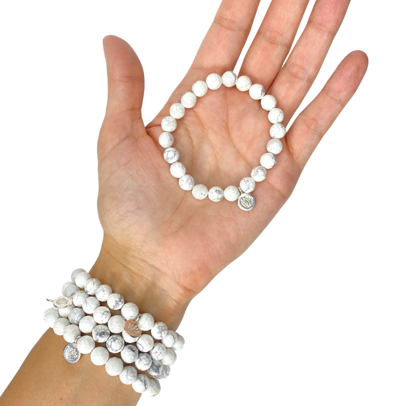 Howlite beads and bracelets with charm