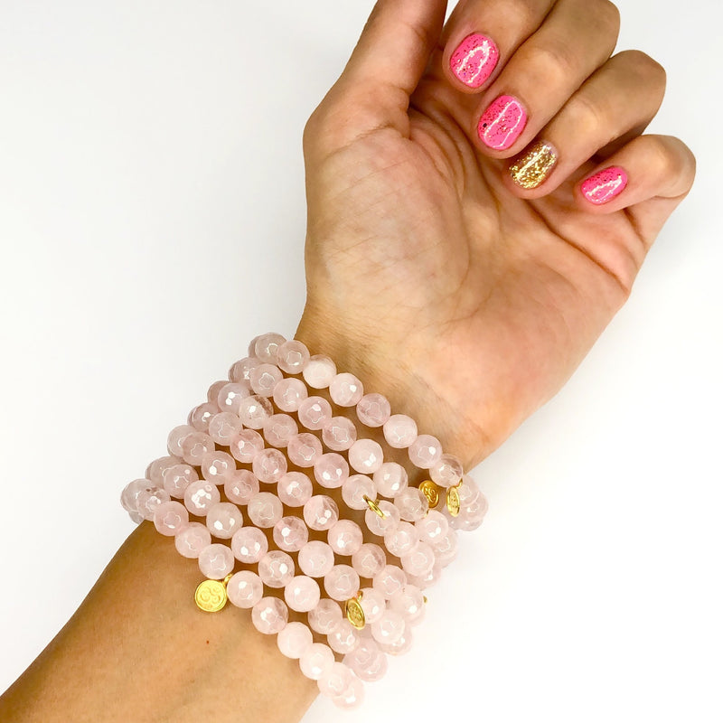 Consciously Handmade Rose Quartz Bracelet 8mm